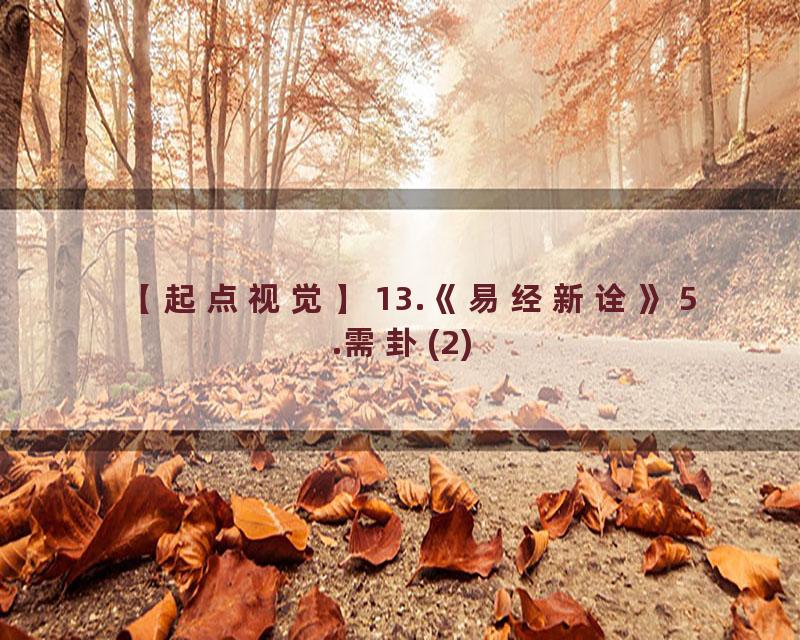 13.《易经新诠》5.需卦(2)