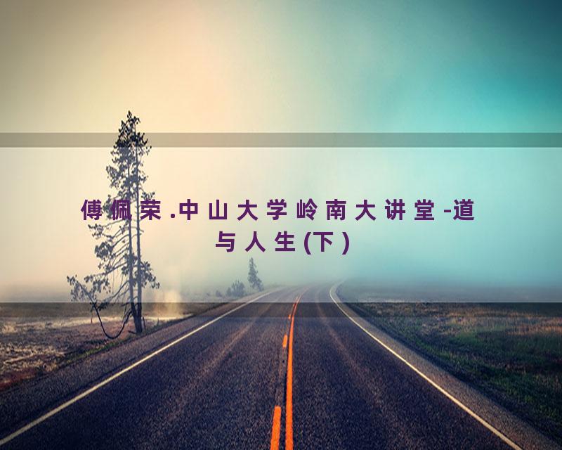 傅佩荣.中山大学岭南大讲堂-道与人生(下)