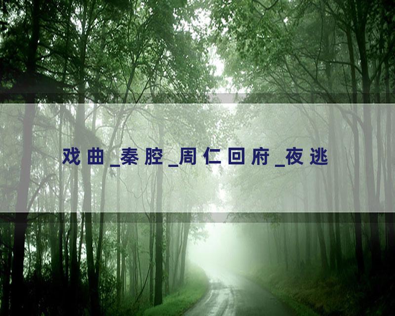 戏曲_秦腔_周仁回府_夜逃