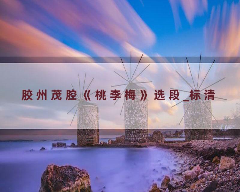 胶州茂腔《桃李梅》选段_标清