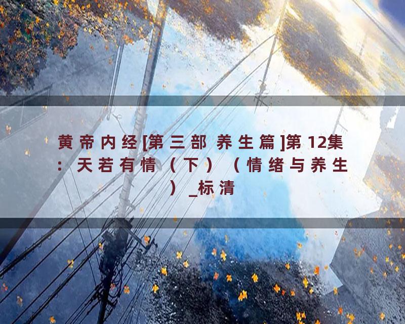 黄帝内经[第三部 养生篇]第12集：天若有情（下）（情绪与养生）_标清