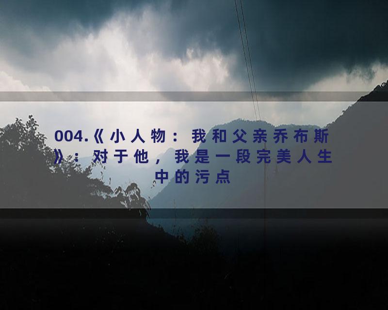 004.《小人物：我和父亲乔布斯》：对于他，我是一段完美人生中的污点