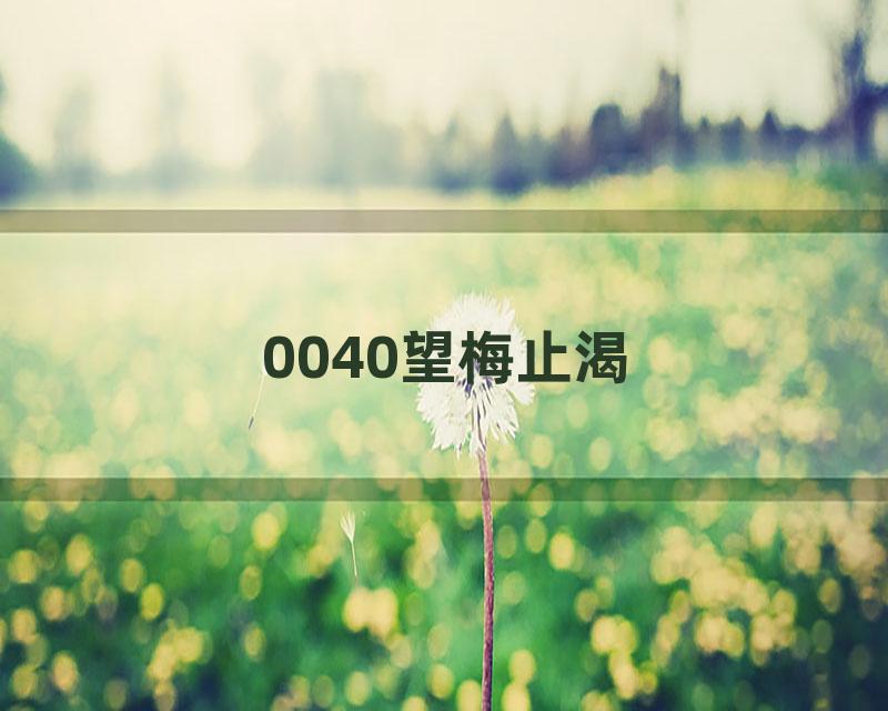 0040望梅止渴