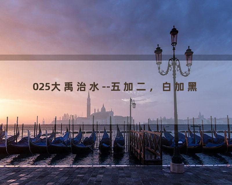 025大禹治水--五加二，白加黑