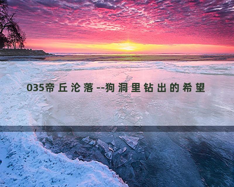 035帝丘沦落--狗洞里钻出的希望