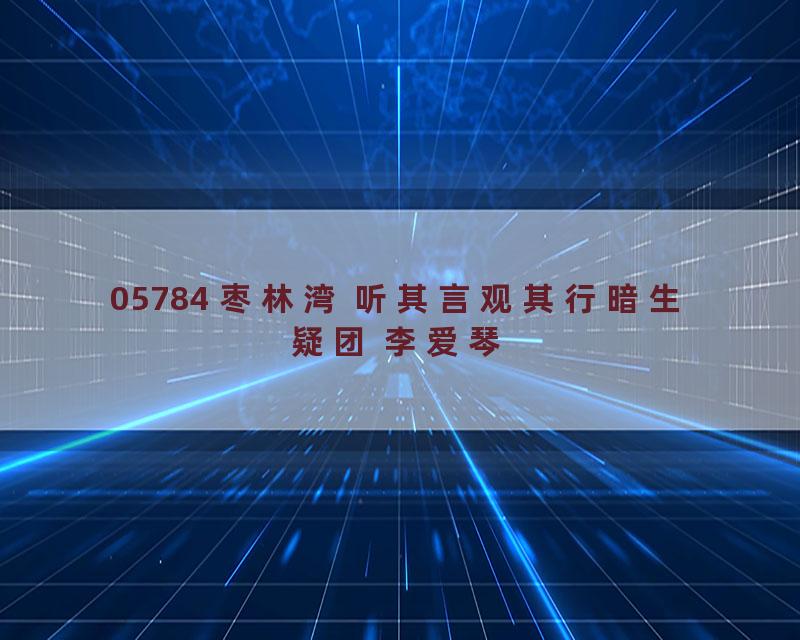 05784 枣林湾 听其言观其行暗生疑团 李爱琴