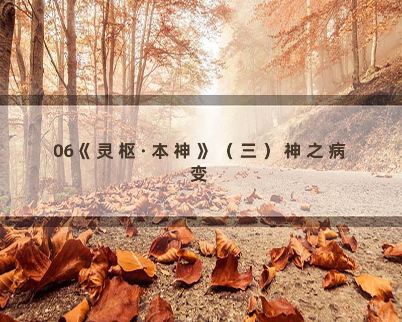 06《灵枢·本神》（三）神之病变