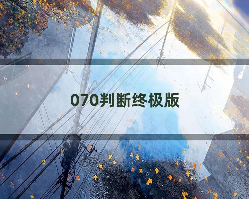 070判断终极版