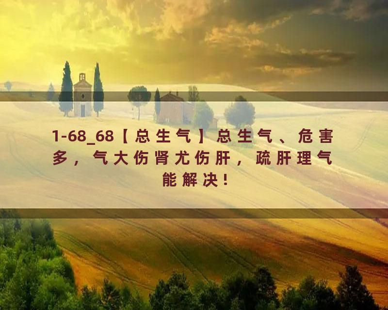 1-68_68【总生气】总生气、危害多，气大伤肾尤伤肝，疏肝理气能解决!