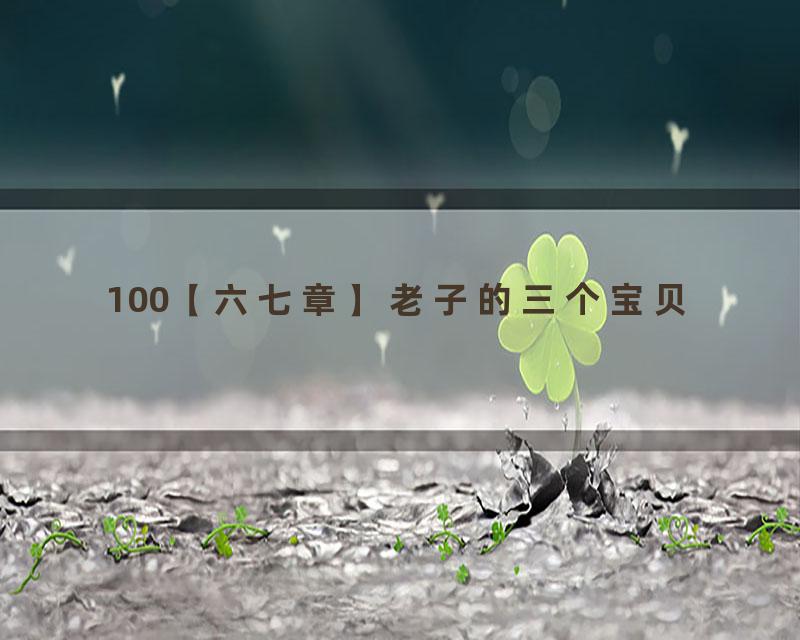 100【六七章】老子的三个宝贝