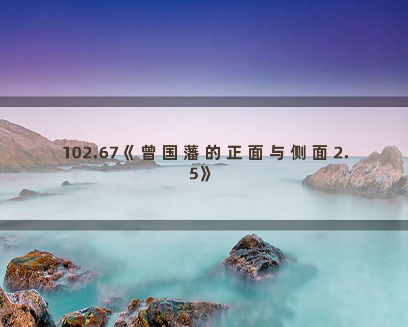 102.67《曾国藩的正面与侧面2.5》