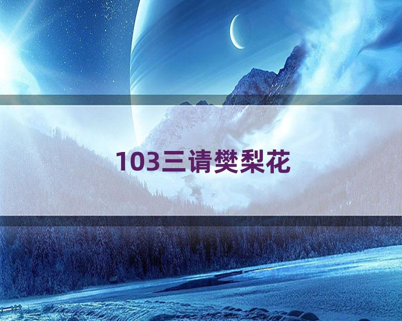 103三请樊梨花