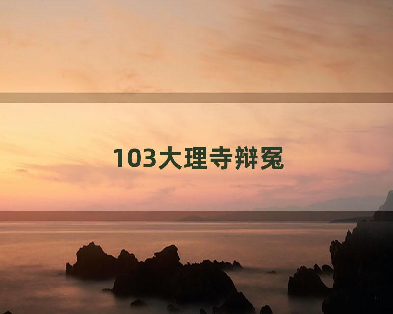 103大理寺辩冤