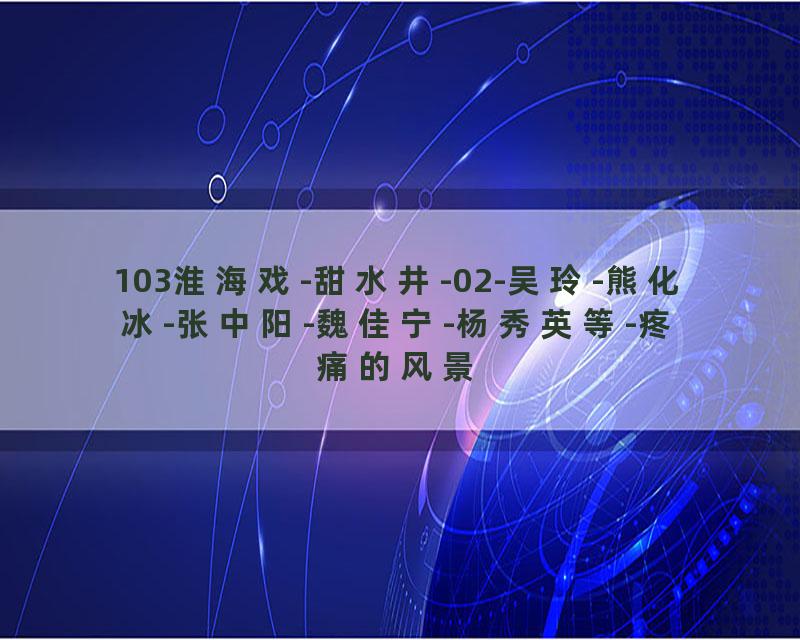 103淮海戏-甜水井-02-吴玲-熊化冰-张中阳-魏佳宁-杨秀英等-疼痛的风景