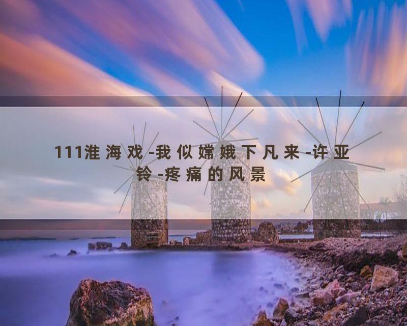 111淮海戏-我似嫦娥下凡来-许亚铃-疼痛的风景