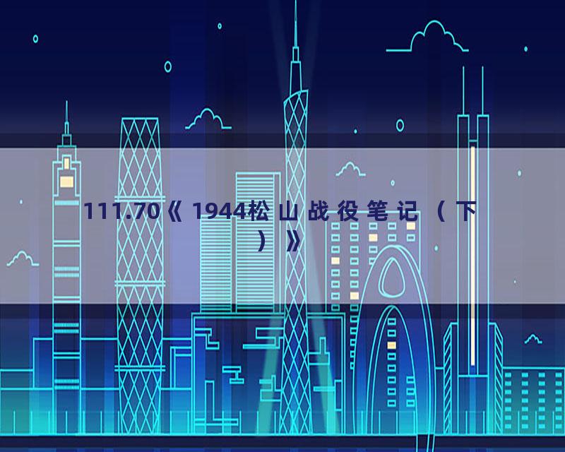 111.70《1944松山战役笔记（下）》