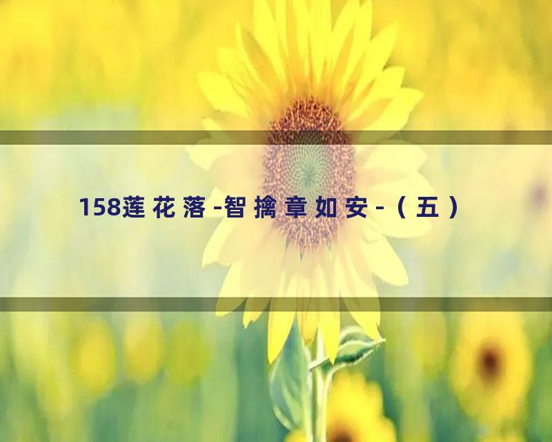 158莲花落-智擒章如安-（五）