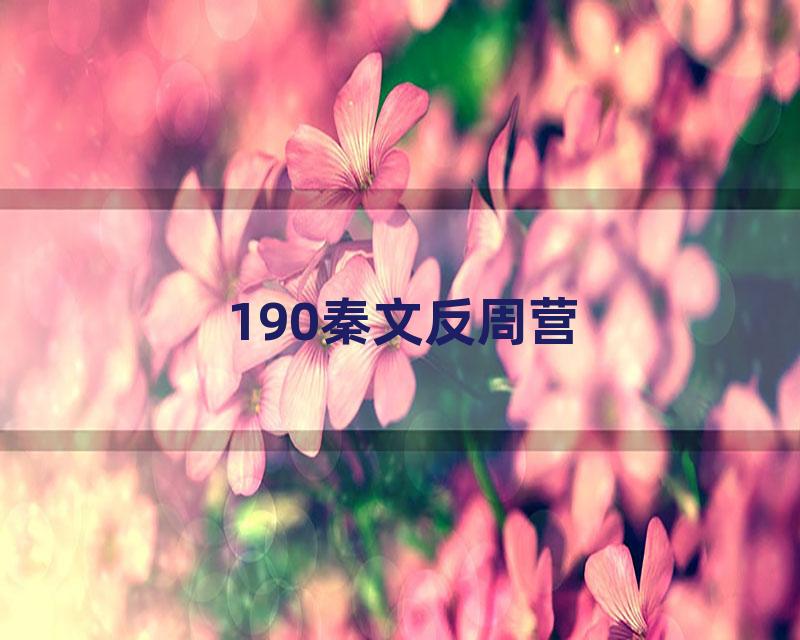 190秦文反周营