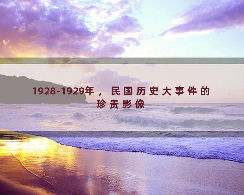 1928-1929年，民国历史大事件的珍贵影像