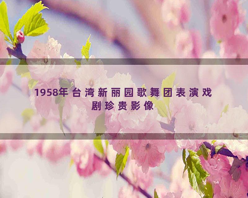 1958年台湾新丽园歌舞团表演戏剧珍贵影像