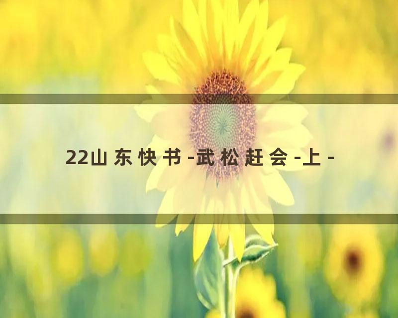 22山东快书-武松赶会-上-