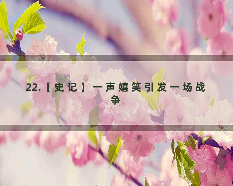 22.【史记】一声嬉笑引发一场战争