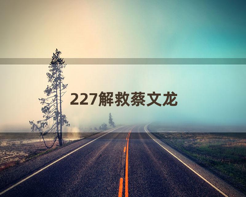 227解救蔡文龙