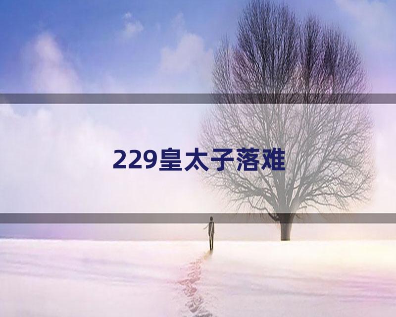 229皇太子落难