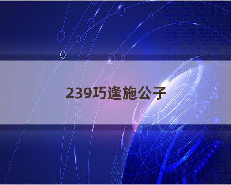 239巧逢施公子