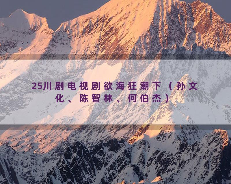 25川剧电视剧欲海狂潮下（孙文化、陈智林、何伯杰）