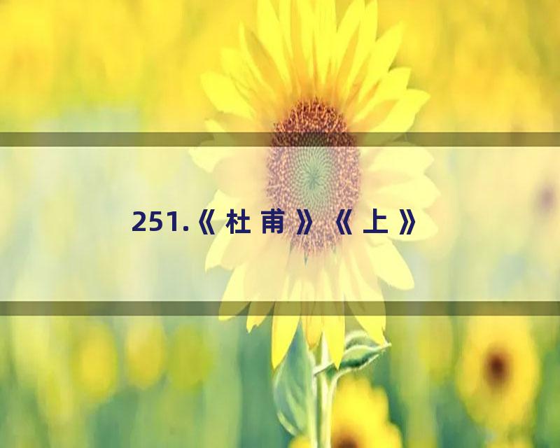 251.《杜甫》《上》