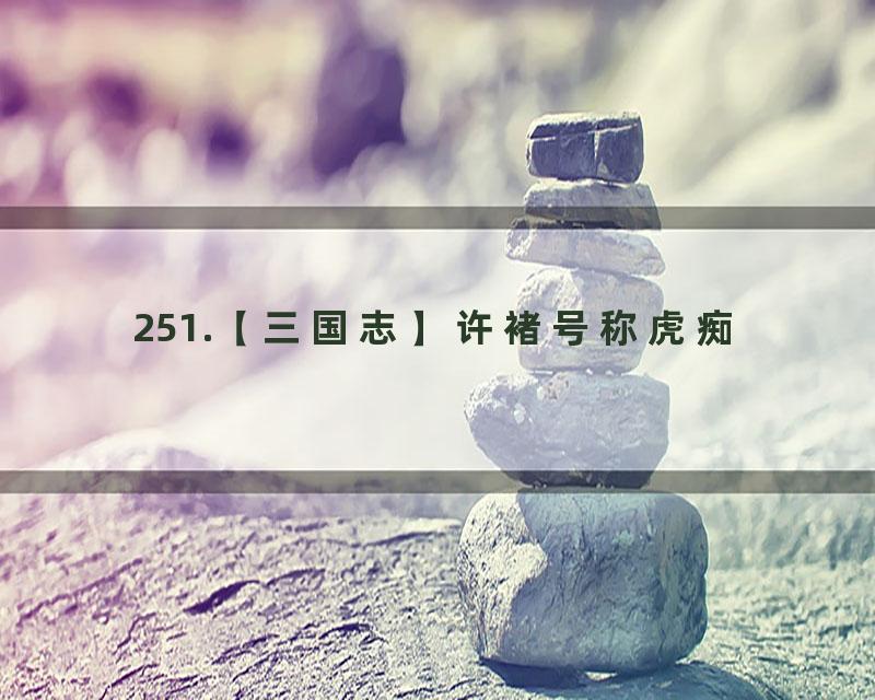 251.【三国志】许褚号称虎痴