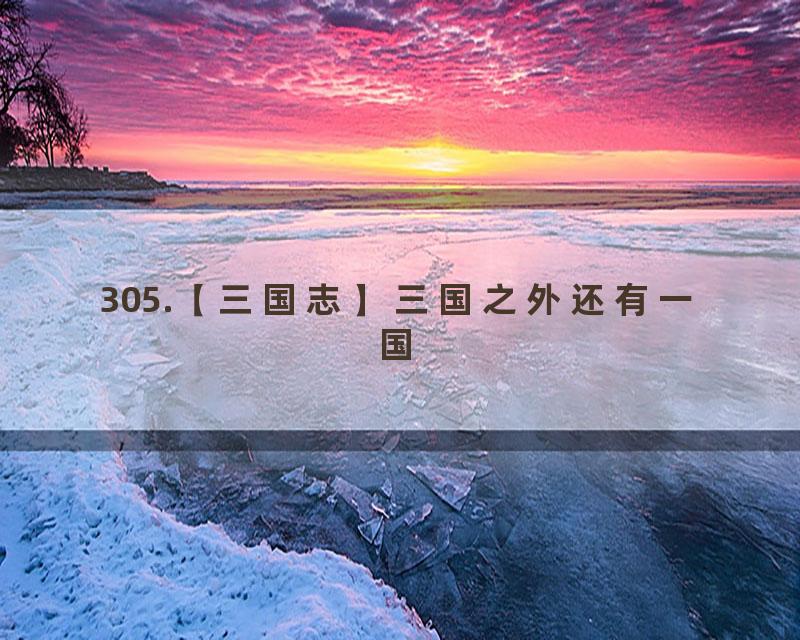 305.【三国志】三国之外还有一国