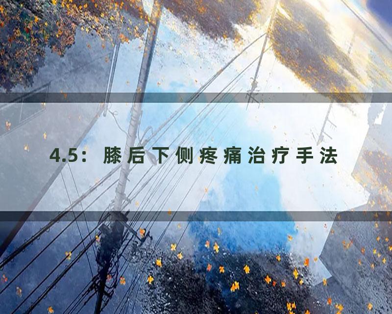 4.5：膝后下侧疼痛治疗手法