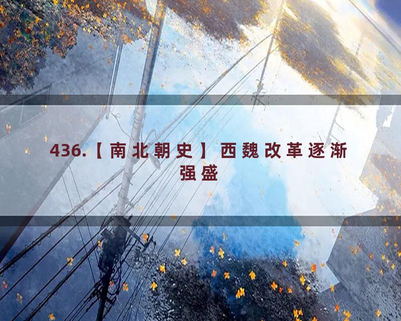 436.【南北朝史】西魏改革逐渐强盛