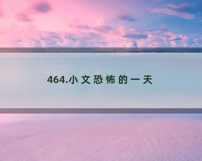 464.小文恐怖的一天