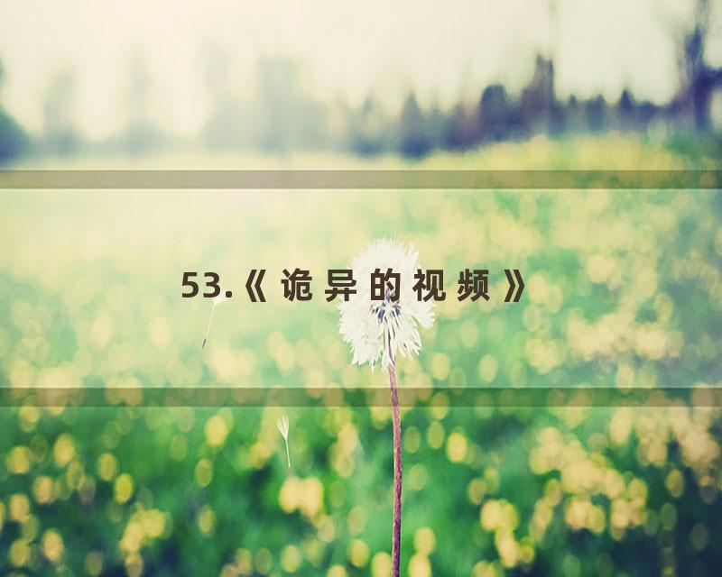 53.《诡异的视频》