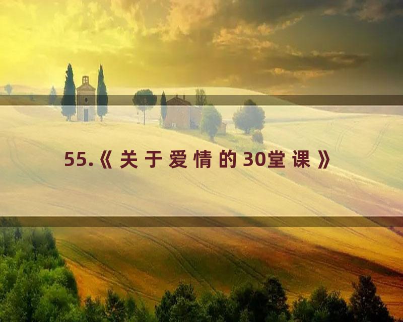 55.《关于爱情的30堂课》