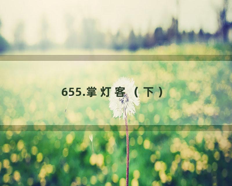 655.掌灯客（下）