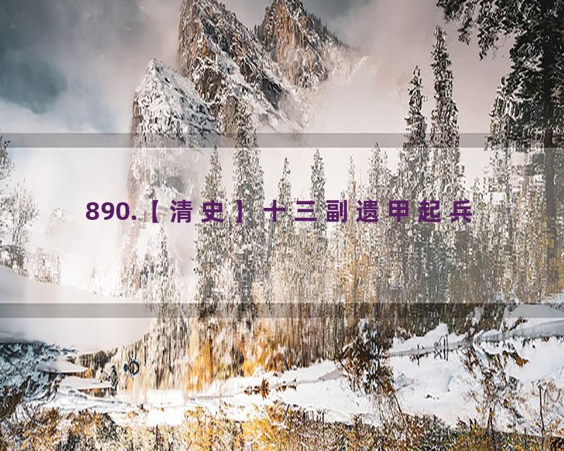 890.【清史】十三副遗甲起兵