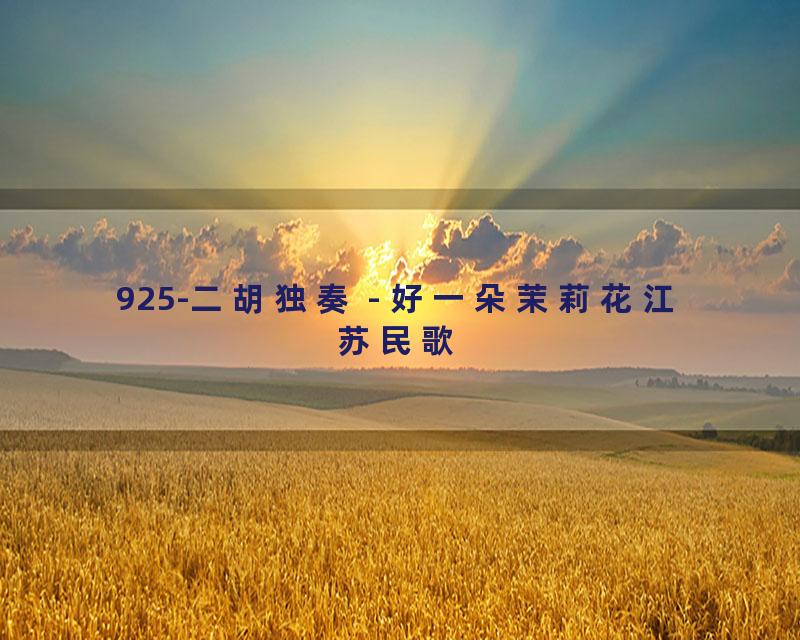 925-二胡独奏 - 好一朵茉莉花江苏民歌