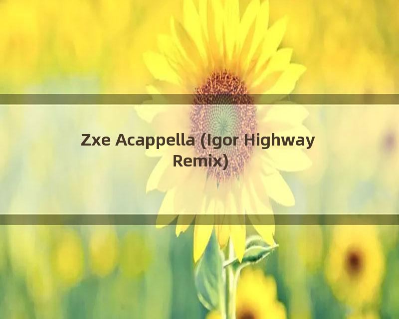 Zxe Acappella (Igor Highway Remix)